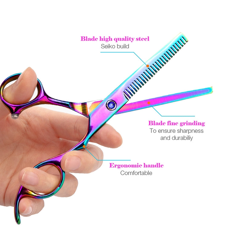 Professional Hair Cutting Scissor Hairdressing Kit Thinning Scissors Barber(Gold Thinning���SXLC-605T)) - Hair Trimmer by PMC TechLife | Online Shopping South Africa | PMC TechLife | Buy Now Pay Later Mobicred