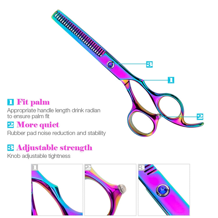 Professional Hair Cutting Scissor Hairdressing Kit Thinning Scissors Barber(Purple Thinning���SXLC-601T)) - Hair Trimmer by PMC TechLife | Online Shopping South Africa | PMC TechLife
