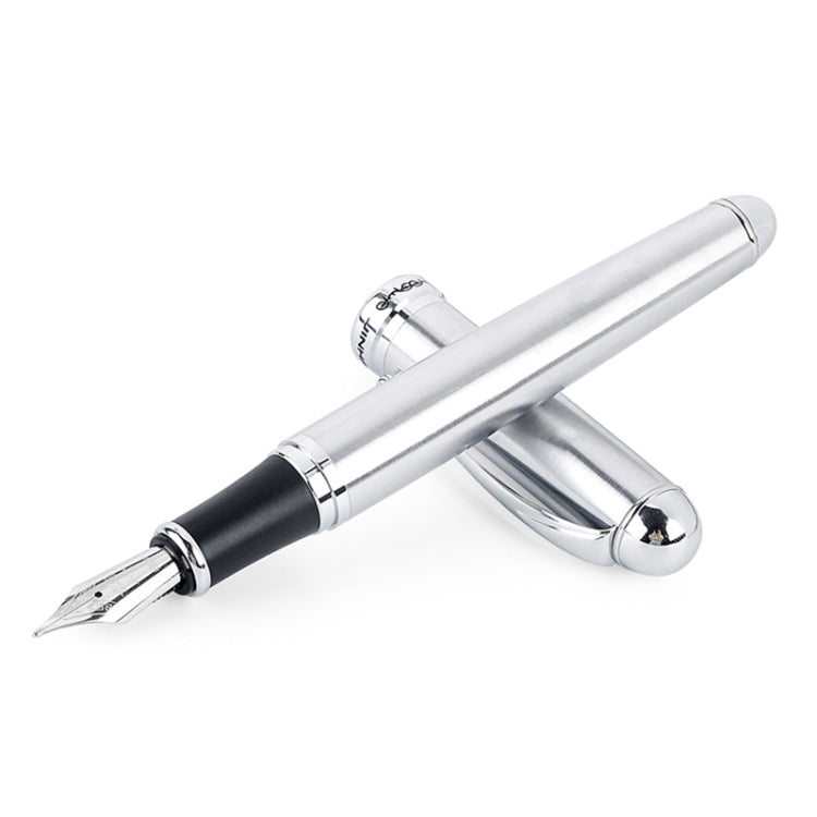 X750 Stationery Stainless Steel Fountain Pen Medium Nib Ink Pens School Oiifice Gift, Nib Size:1.1mm(Silver) - free shipping - PMC TechLife - Order now!