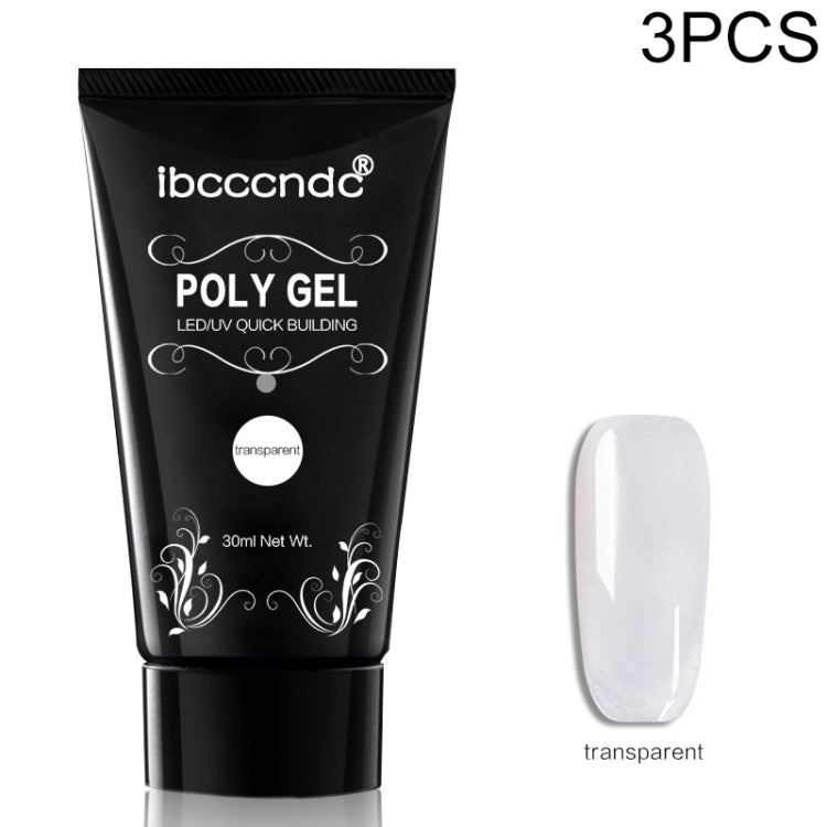 3 PCS Nail Acrylic Poly Gel Pink White Clear Crystal Builder Gel(Transparent) - free shipping - PMC TechLife - Order now!