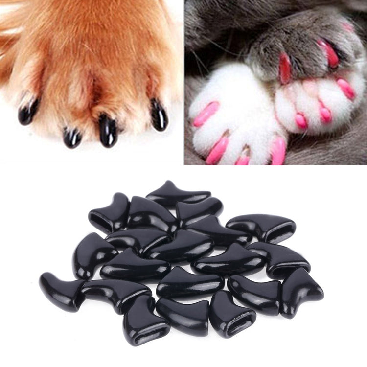 20 PCS Silicone Soft Cat Nail Caps / Cat Paw Claw / Pet Nail Protector/Cat Nail Cover, Size:L(Black) - Protective & Protection by PMC TechLife | Online Shopping South Africa | PMC TechLife | Buy Now Pay Later Mobicred