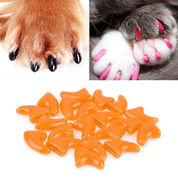 20 PCS Silicone Soft Cat Nail Caps / Cat Paw Claw / Pet Nail Protector/Cat Nail Cover, Size:L(Orange) - Protective & Protection by PMC TechLife | Online Shopping South Africa | PMC TechLife | Buy Now Pay Later Mobicred