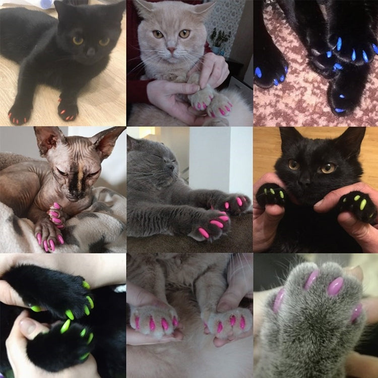 20 PCS Silicone Soft Cat Nail Caps / Cat Paw Claw / Pet Nail Protector/Cat Nail Cover, Size:L(Orange) - Protective & Protection by PMC TechLife | Online Shopping South Africa | PMC TechLife | Buy Now Pay Later Mobicred