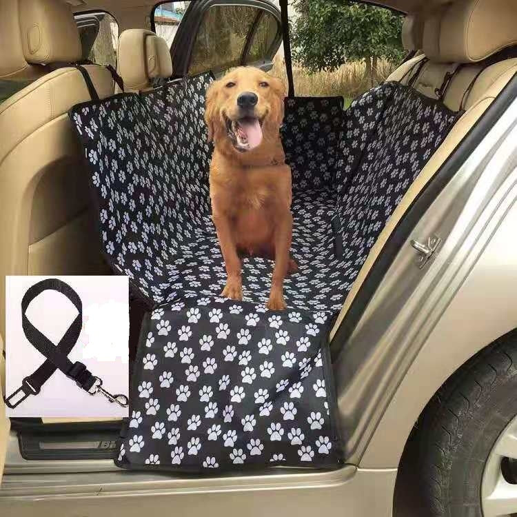 Waterproof Rear Back Pet Dog Car Seat Cover Mats Hammock Protector With Safety Belt, Size:130x150x38cm(Black) - Seat Accessories by PMC TechLife | Online Shopping South Africa | PMC TechLife