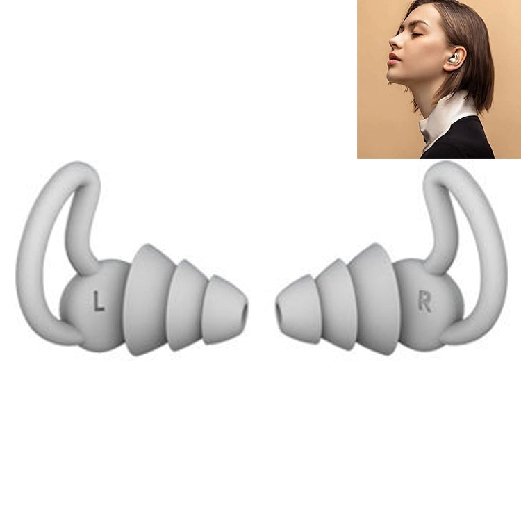 4 PCS / 2 Pair Shark Fin Nnti-falling and Noise-reducing Earplugs Anti-Noise Earplugs For Sleeping Dormitory Noise Cancelling And Noise Prevention Earplugs(Gray (3 Layers)) - Earmuff & Pad by PMC TechLife | Online Shopping South Africa | PMC TechLife