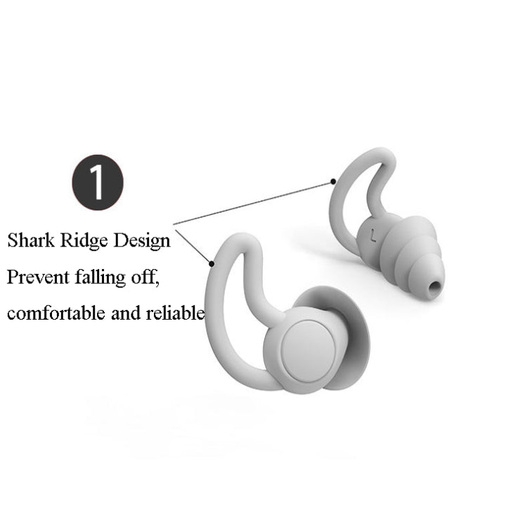 4 PCS / 2 Pair Shark Fin Nnti-falling and Noise-reducing Earplugs Anti-Noise Earplugs For Sleeping Dormitory Noise Cancelling And Noise Prevention Earplugs(Gray (3 Layers)) - Earmuff & Pad by PMC TechLife | Online Shopping South Africa | PMC TechLife