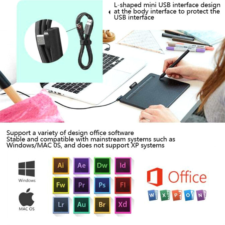 Wacom CTL-4100  Tablet Intuos Hand-Painted Board Computer Drawing Board Handwriting Board -  by PMC TechLife | Online Shopping South Africa | PMC TechLife