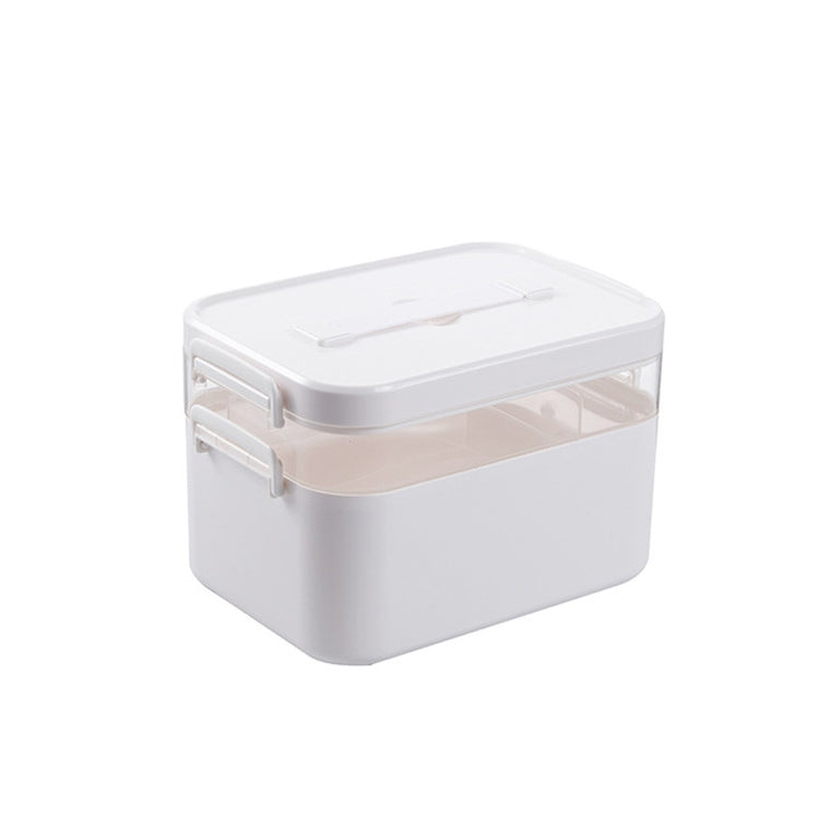 Household Portable Cosmetic Finishing Storage Box Large-capacity Family Safety Emergency Storage Box Double-layer Medicine Case, Size:S-24x16.5x16cm(White) - free shipping - PMC TechLife - Order now!