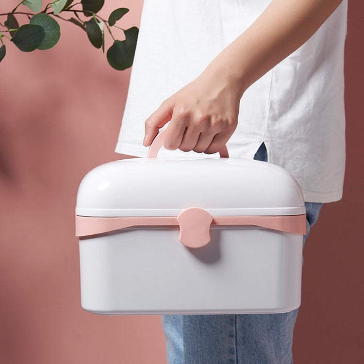 Multifunctional Dustproof Jewelry Cosmetic Plastic Box Household Portable Medicine Box Case, Size:S 24x16.5x14cm(White) - free shipping - PMC TechLife - Order now!
