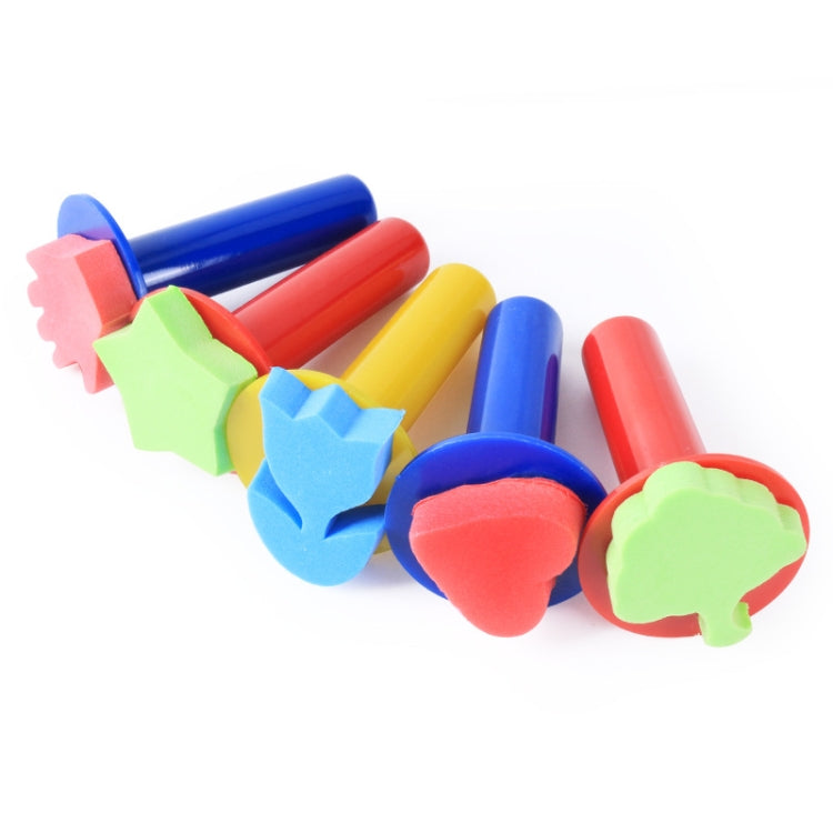 5 in 1 Children Painting Art DIY Brush Sponge Stamp(Long Handle) - Art Supplies by PMC TechLife | Online Shopping South Africa | PMC TechLife