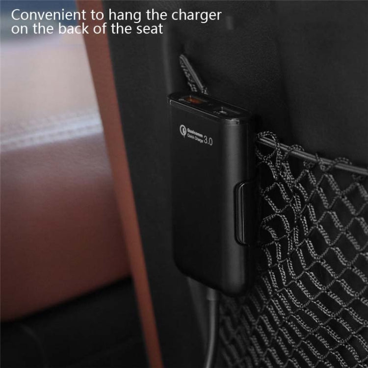 One For Four 8A Car Charger QC3.0 Fast Charge 4USB Car Front And Rear Seat Car Charger - Car Charger by PMC TechLife | Online Shopping South Africa | PMC TechLife