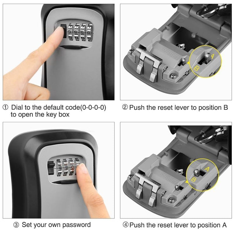 HG2 Arc Wall Mounted Password Key Box(Gray) - Safety Box by PMC TechLife | Online Shopping South Africa | PMC TechLife