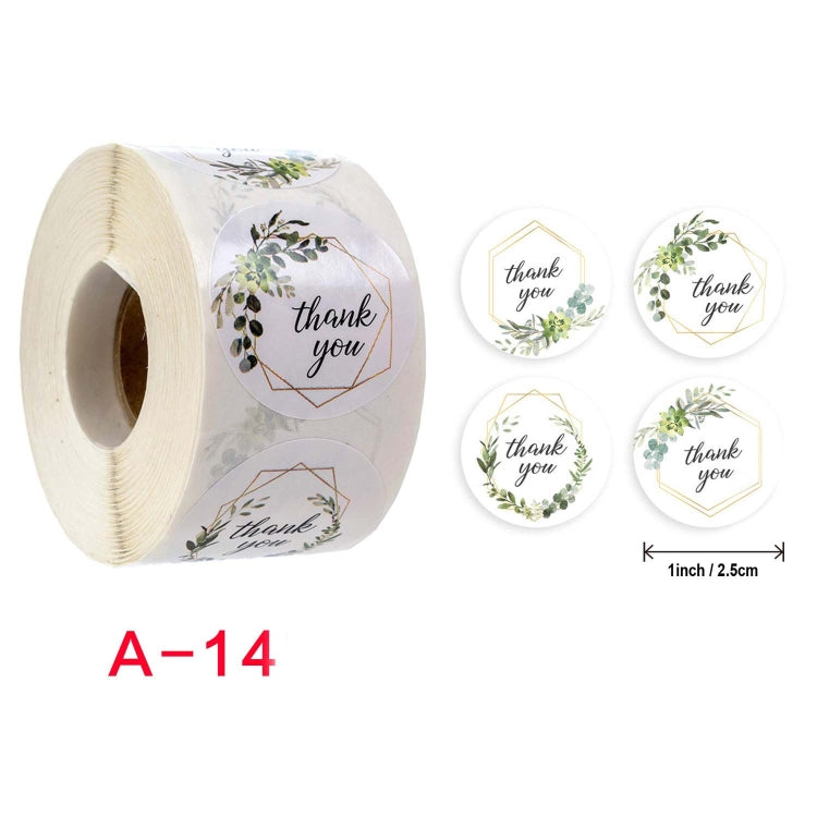 Roll Flower Thank You Sticker Birthday Party Wedding Decoration, Size: 2.5cm/1inch(A-14) - Sticker & Tags by PMC TechLife | Online Shopping South Africa | PMC TechLife