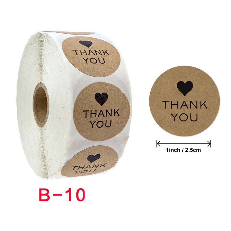 Kraft Paper Roll Sticker Thank You Sticker Label Red Love Envelope Decoration, Size: 2.5cm/1inch(B-10) - Sticker & Tags by PMC TechLife | Online Shopping South Africa | PMC TechLife