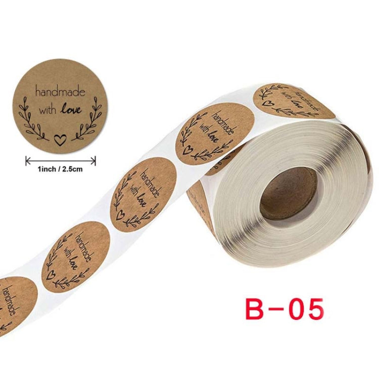 Kraft Paper Sealing Stickers Handmade Baking Labels Holiday Gift Packaging Decoration, Size: 2.5cm/1inch(B-05) - Sticker & Tags by PMC TechLife | Online Shopping South Africa | PMC TechLife