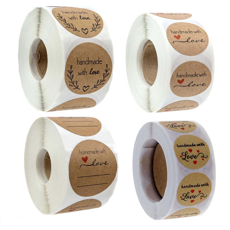 Kraft Paper Sealing Stickers Handmade Baking Labels Holiday Gift Packaging Decoration, Size: 2.5cm/1inch(B-06) - Sticker & Tags by PMC TechLife | Online Shopping South Africa | PMC TechLife