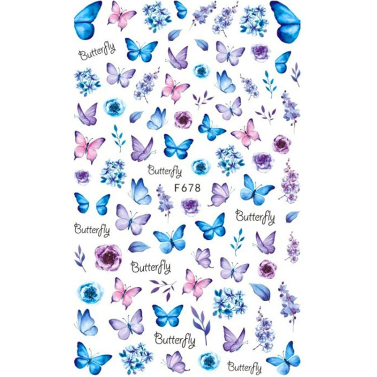 10pcs 3D Adhesive Butterfly Retro Rose Color Nail Art Sticker(F-678) - free shipping - PMC TechLife - Order now!