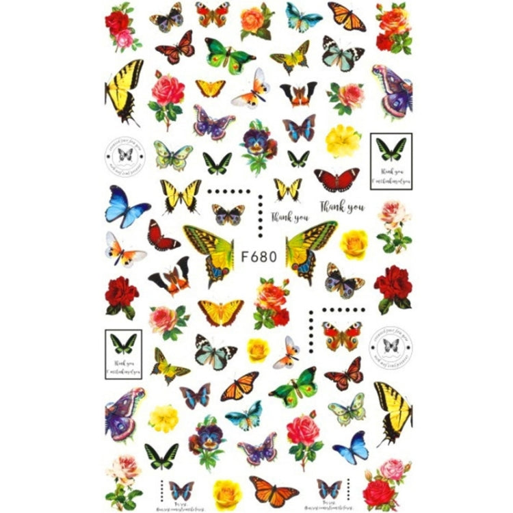 10pcs 3D Adhesive Butterfly Retro Rose Color Nail Art Sticker(F-680) - free shipping - PMC TechLife - Order now!
