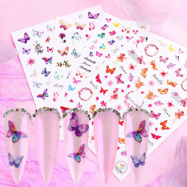 10pcs 3D Adhesive Butterfly Retro Rose Color Nail Art Sticker(F-676) - free shipping - PMC TechLife - Order now!