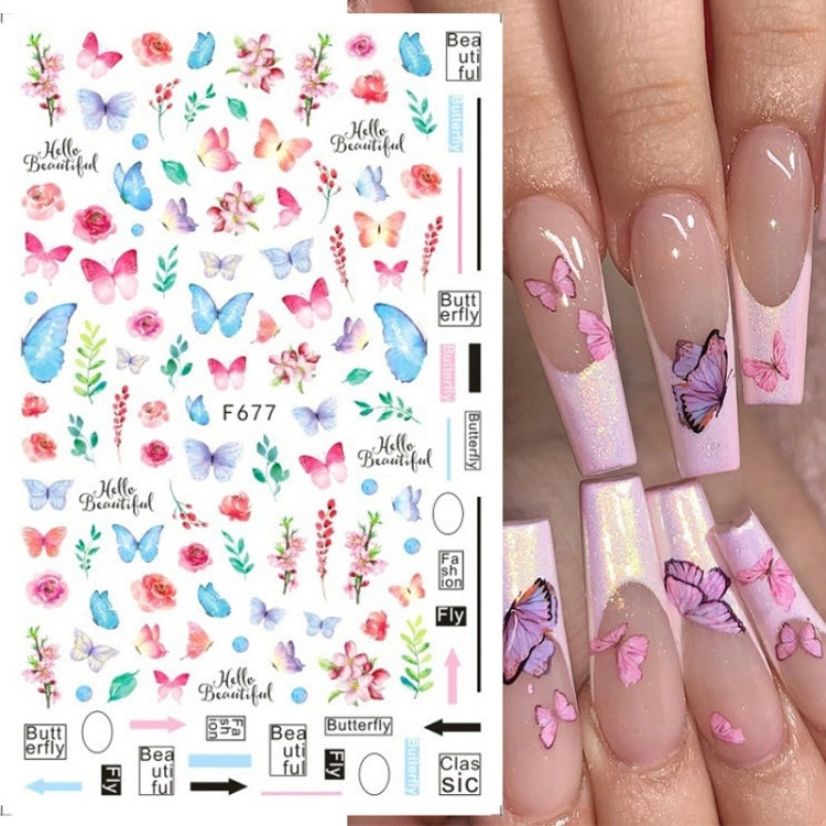 10pcs 3D Adhesive Butterfly Retro Rose Color Nail Art Sticker(F-629) - free shipping - PMC TechLife - Order now!