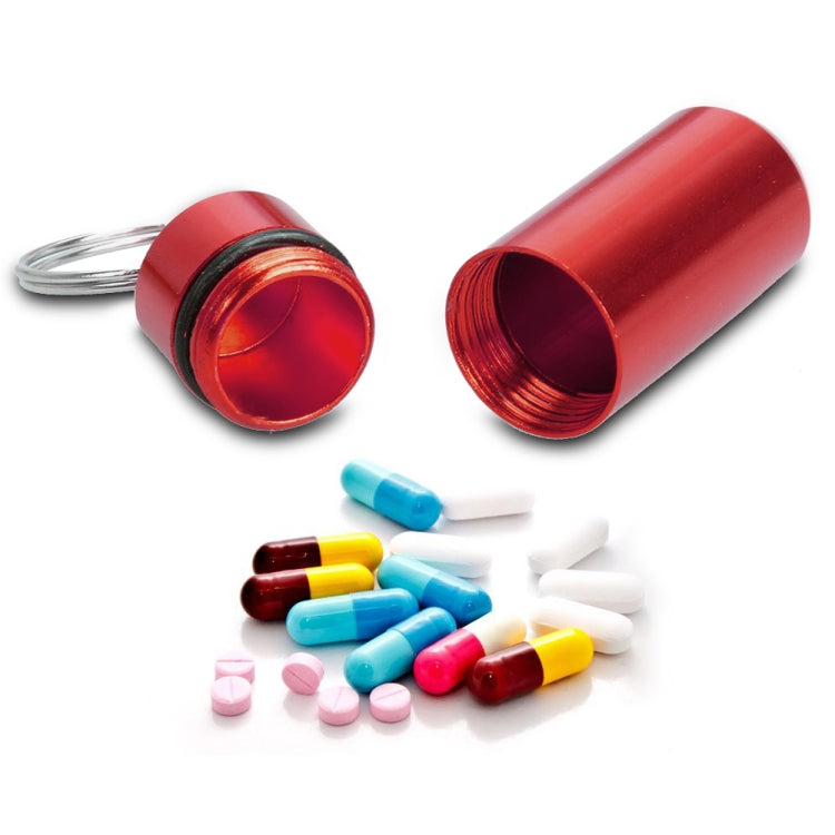 10pcs Portable Sealed Waterproof Aluminum Alloy First Aid Pill Bottle with Keychain(Red) - Emergency Tools by PMC TechLife | Online Shopping South Africa | PMC TechLife | Buy Now Pay Later Mobicred