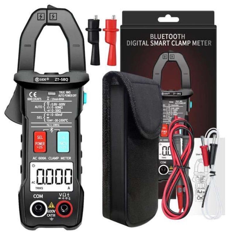 BSIDE  Bluetooth 5.0 6000 Words High Precision Smart AC Clamp Meter, Specification: ZT-5BQ+C3140 Clip - free shipping - PMC TechLife - Order now!