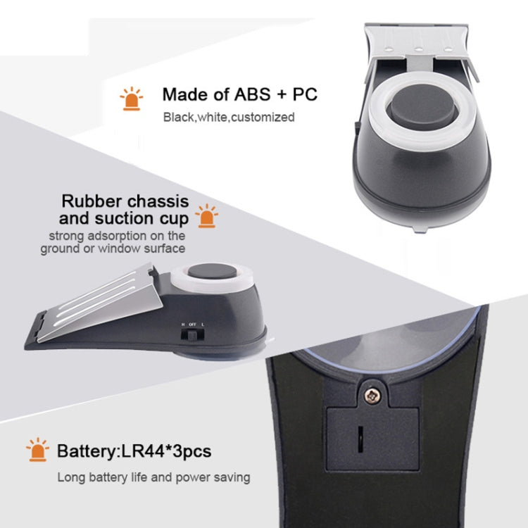 MSA-803 Window Vibration Alarm Door Stopper Flashing Light Burglar Alarm(White) - Door Window Alarm by PMC TechLife | Online Shopping South Africa | PMC TechLife