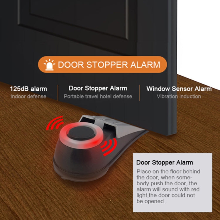 MSA-803 Window Vibration Alarm Door Stopper Flashing Light Burglar Alarm(White) - Door Window Alarm by PMC TechLife | Online Shopping South Africa | PMC TechLife