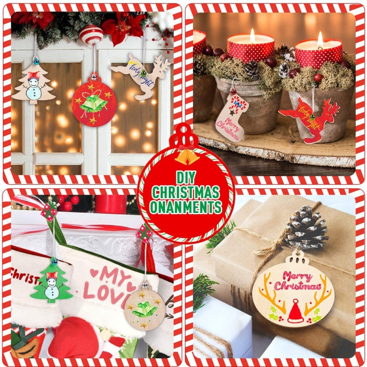 Christmas Creative DIY Decoration Gift Set  Handmade Wood Chip Pendant, Style:JM02040 - Ornaments by PMC TechLife | Online Shopping South Africa | PMC TechLife