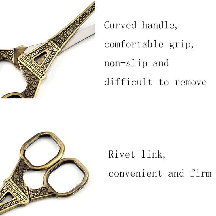 Stainless Steel Eiffel Tower Scissors Handmade Thread Tea Bag Scissors(Golden) - Burin &Cutting Knife by PMC TechLife | Online Shopping South Africa | PMC TechLife
