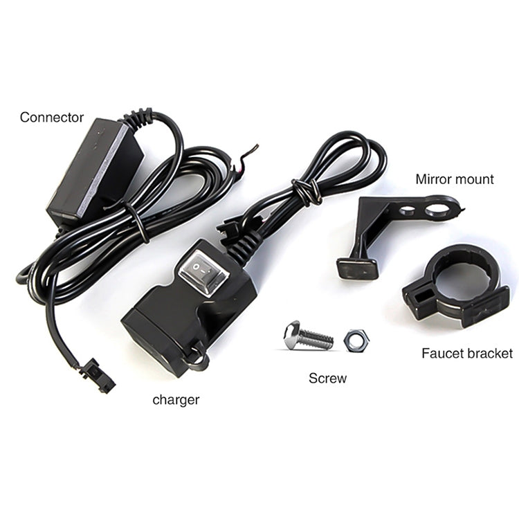Dual USB Port 12V Waterproof Motorbike Motorcycle Handlebar Charger 5V 1A/2.1A Adapter Power Supply Socket for Phone Mobile - Electrical System by PMC TechLife | Online Shopping South Africa | PMC TechLife | Buy Now Pay Later Mobicred