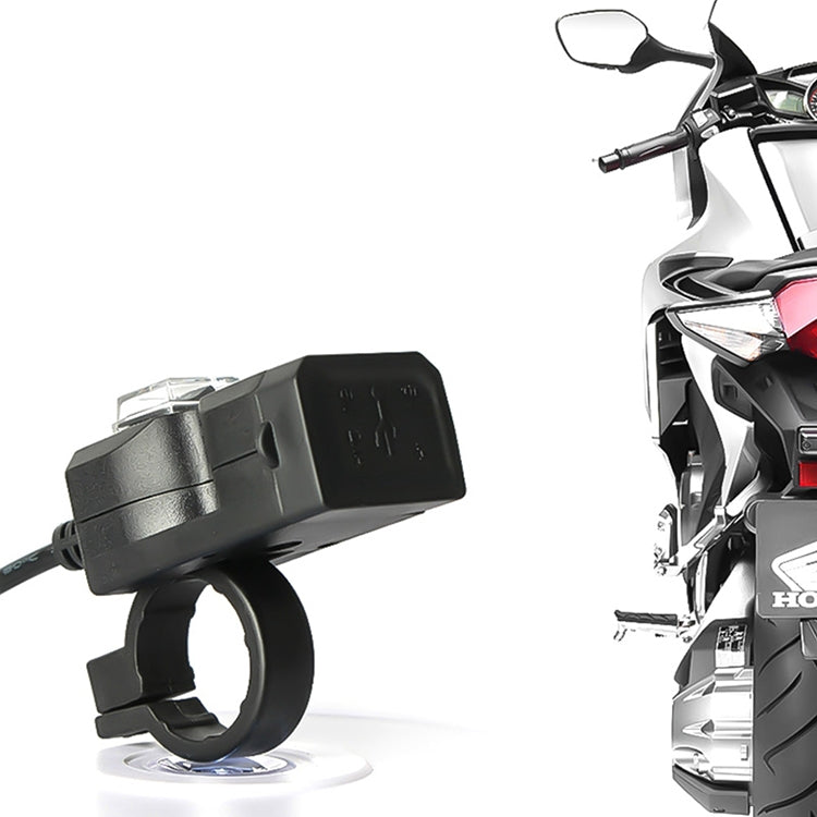 Dual USB Port 12V Waterproof Motorbike Motorcycle Handlebar Charger 5V 1A/2.1A Adapter Power Supply Socket for Phone Mobile - Electrical System by PMC TechLife | Online Shopping South Africa | PMC TechLife | Buy Now Pay Later Mobicred