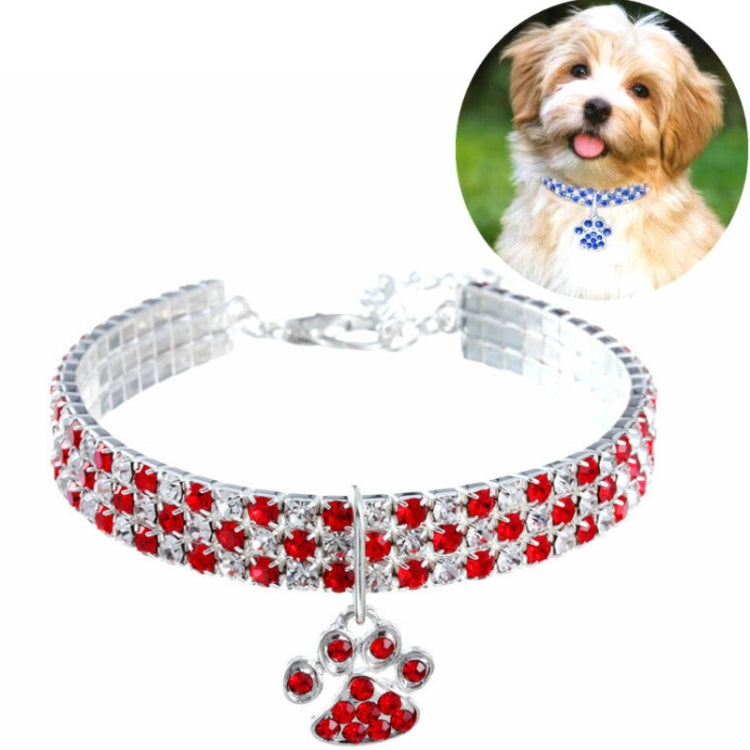 Pet Collar Diamond Elastic Cat And Dog Necklace Jewelry, Size:S(Red White) - free shipping - PMC TechLife - Order now!