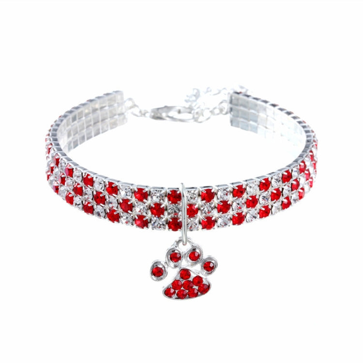 Pet Collar Diamond Elastic Cat And Dog Necklace Jewelry, Size:S(Red White) - free shipping - PMC TechLife - Order now!