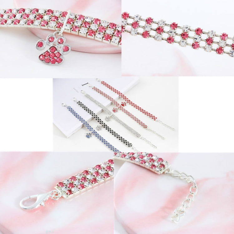 Pet Collar Diamond Elastic Cat And Dog Necklace Jewelry, Size:S(Red White) - free shipping - PMC TechLife - Order now!