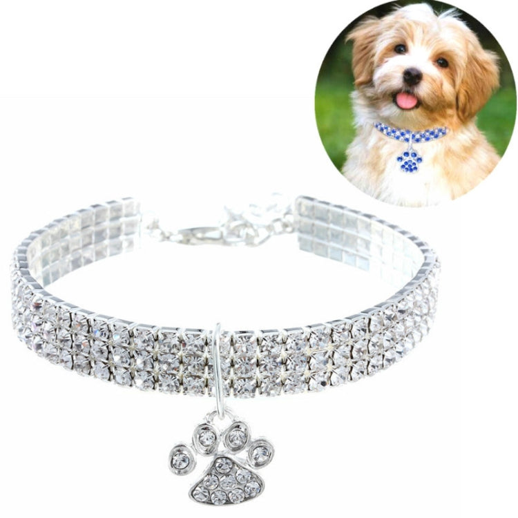 Pet Collar Diamond Elastic Cat And Dog Necklace Jewelry, Size:M(White) - free shipping - PMC TechLife - Order now!