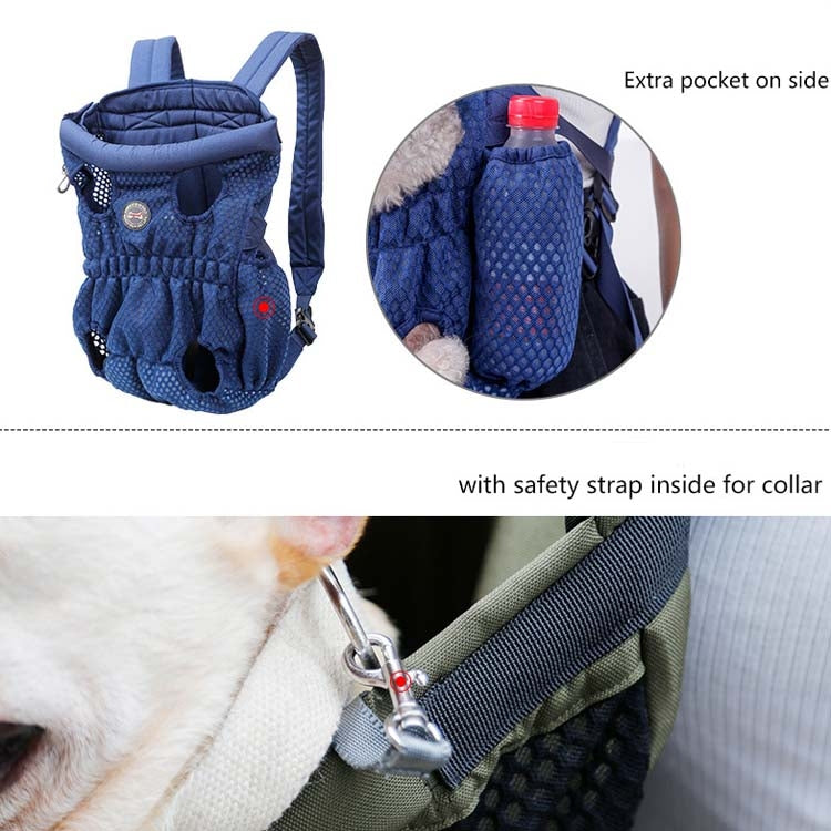 Doglemi Pet Outing Backpack Dog Shoulder Chest Bag Breathable Mesh Dog Cat Bag, Size:L(Gray) - free shipping - PMC TechLife - Order now!