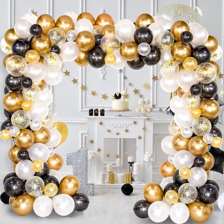 Classic Black Gold Latex Balloon Set Birthday Party Balloon Chain Room Decoration Set - free shipping - PMC TechLife - Order now!
