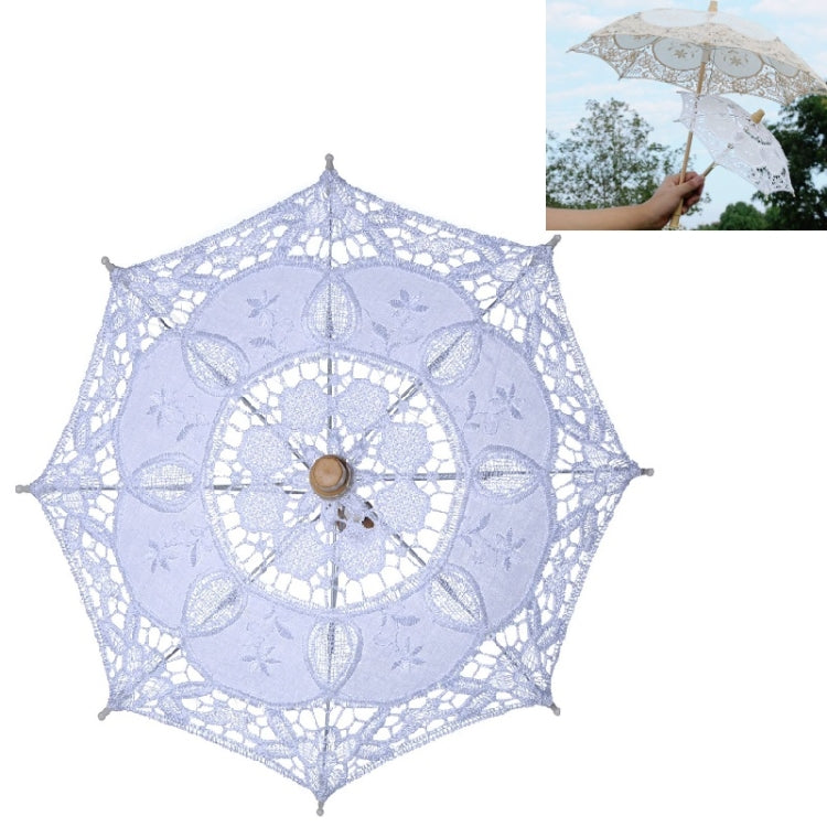 Wedding Bridal Lace Umbrella Shooting Props Wedding Supplies, Size: Length 43/Diameter 45cm(White) - Umbrellas by PMC TechLife | Online Shopping South Africa | PMC TechLife