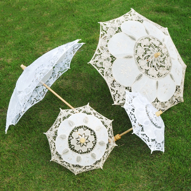 Wedding Bridal Lace Umbrella Shooting Props Wedding Supplies, Size: Length 43/Diameter 45cm(White) - Umbrellas by PMC TechLife | Online Shopping South Africa | PMC TechLife