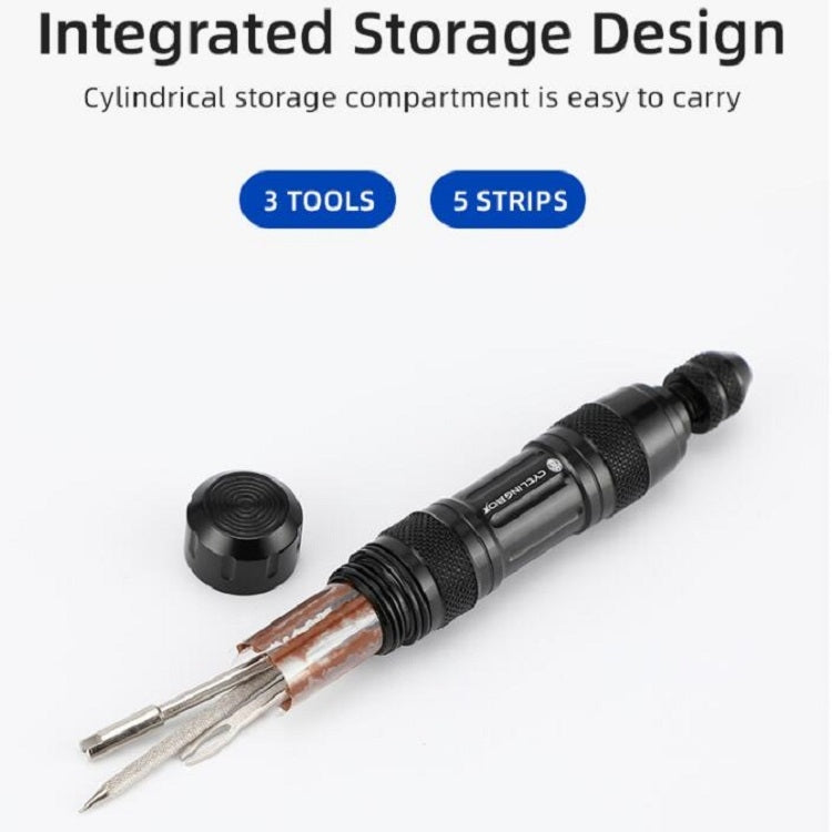 CYCLINGBOX Mountain Bike Vacuum Aluminum Alloy Tire Repair Tool Bicycle Repair Integrated Storage Design Tool(Black) - Maintenance tools by CYCLINGBOX | Online Shopping South Africa | PMC TechLife | Buy Now Pay Later Mobicred