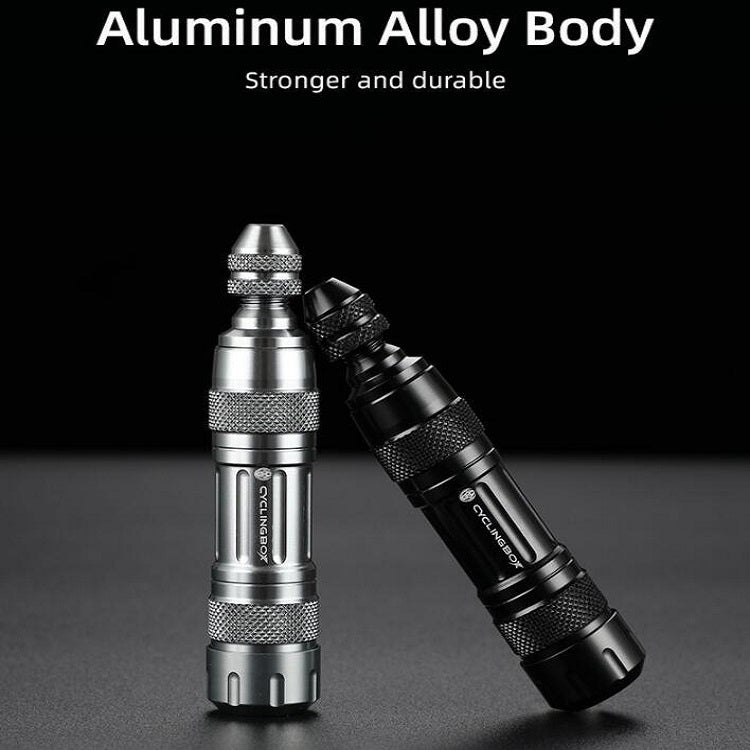 CYCLINGBOX Mountain Bike Vacuum Aluminum Alloy Tire Repair Tool Bicycle Repair Integrated Storage Design Tool(Black) - Maintenance tools by CYCLINGBOX | Online Shopping South Africa | PMC TechLife | Buy Now Pay Later Mobicred