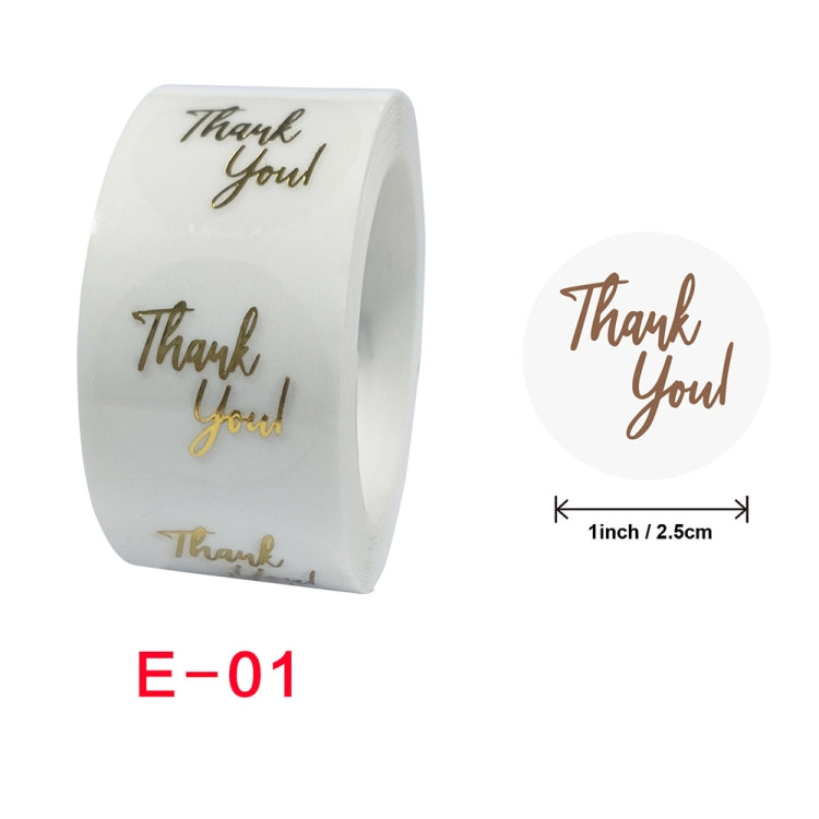 3 PCS Bronzing Thank You Baking Sticker Gift Decoration Label, Size: 2.5cm/1inch E-01 - Sticker & Tags by PMC TechLife | Online Shopping South Africa | PMC TechLife
