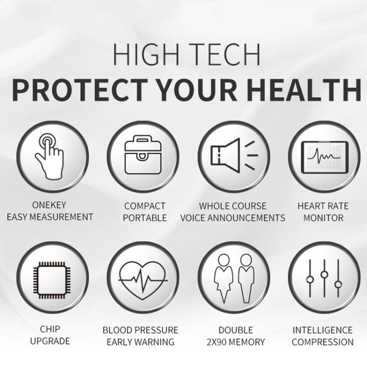 Wrist Type Electronic Blood Pressure Monitor Home Automatic Wrist Type Blood Pressure Measurement, Style: Live Voice Broadcast(White English) - free shipping - PMC TechLife - Order now!