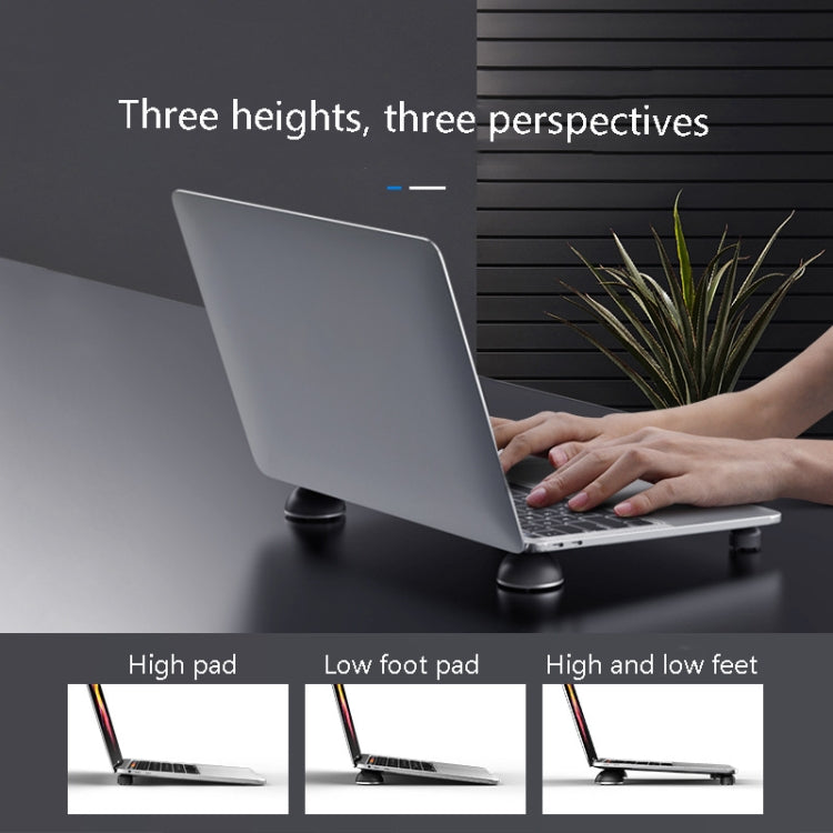 Suohuang SH-1029 Aluminum Portable Bracket Foot Pad for MacBook, Laptop(Black) - Laptop Stand by Suohuang | Online Shopping South Africa | PMC TechLife | Buy Now Pay Later Mobicred