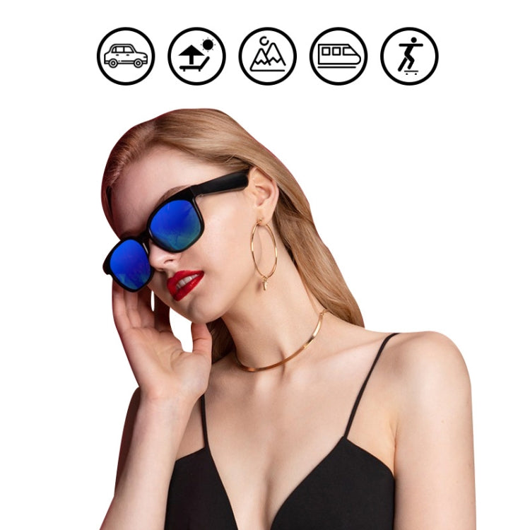 A12 Smart Bluetooth Audio Sunglasses Bluetooth Glasses(Silver) - Bluetooth Earphone by PMC TechLife | Online Shopping South Africa | PMC TechLife