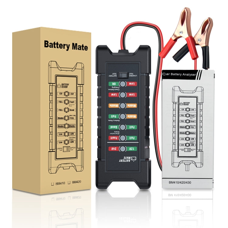 YAWOA BM410 Storage Battery Tester 12V/24V Load Test LED Smart Car Battery Tester Clip - Electronic Test by PMC TechLife | Online Shopping South Africa | PMC TechLife | Buy Now Pay Later Mobicred