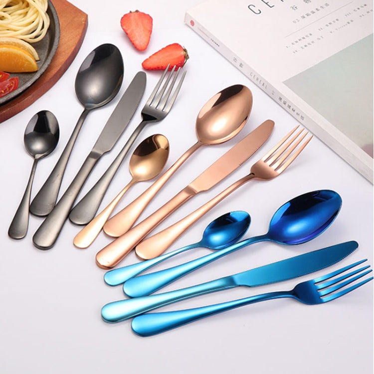 24 in 1 Stainless Steel Tableware Western Steak Cutlery Gift Set, Color: Golden - free shipping - PMC TechLife - Order now!