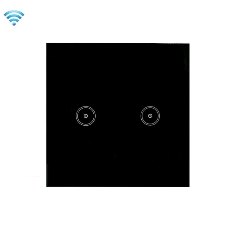 Wifi Wall Touch Panel Switch Voice Control Mobile Phone Remote Control, Model: Black 2 Gang (Zero Firewire Wifi ) - Smart Switch by PMC TechLife | Online Shopping South Africa | PMC TechLife