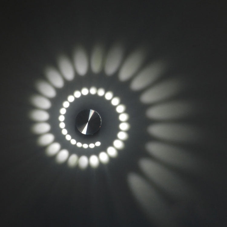 3W Modern Interior Creative Spiral Round Wall Lamp for Club, KTV, Corridor, Aisle, Background Wall Decoration Lamp Recessed In(White Light) -  by PMC TechLife | Online Shopping South Africa | PMC TechLife